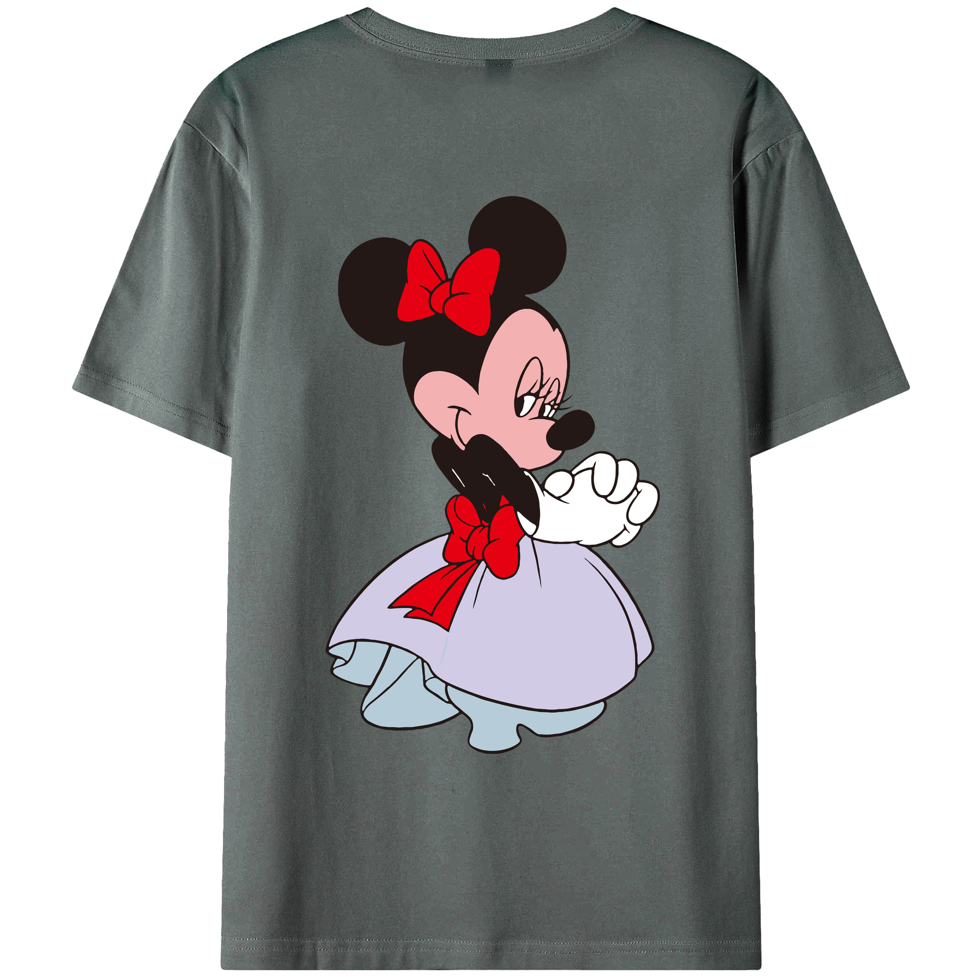 ミッキーマウス Mickey Mouse 綿100％ メンズ半袖Tシャツ（バックプリント） 通気性